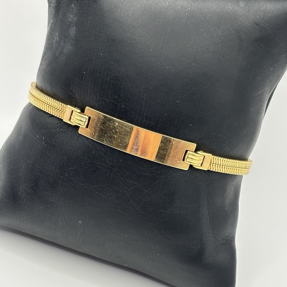 Vintage Forstner Gold Filled ID Bracelet Double Chain No Engraving 6.75"